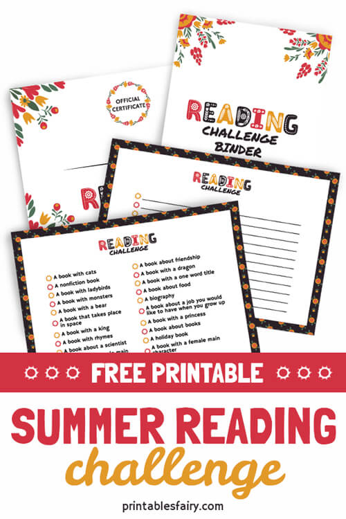 Reading Challenge Kit including checklists, binder cover and certificate