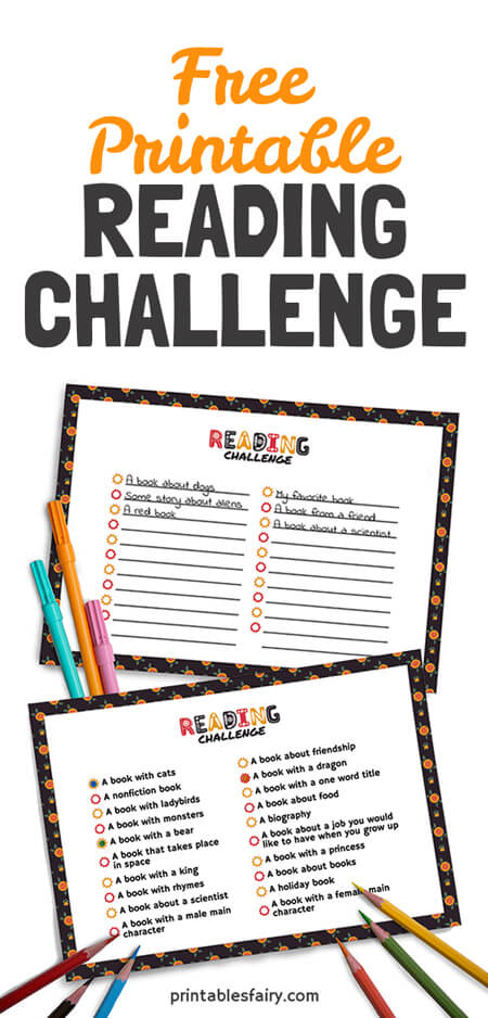 Two versions of the Reading Challenge on a white table