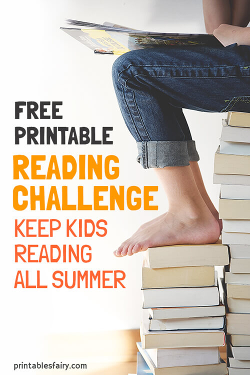 Kid's feet on top of a pile of books