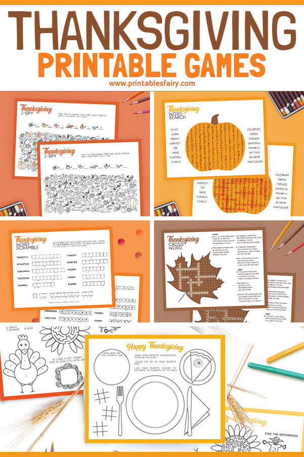 Thanksgiving Printable Placemats