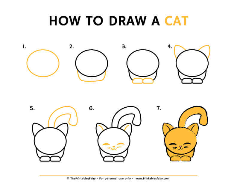 How to draw a cat instructions