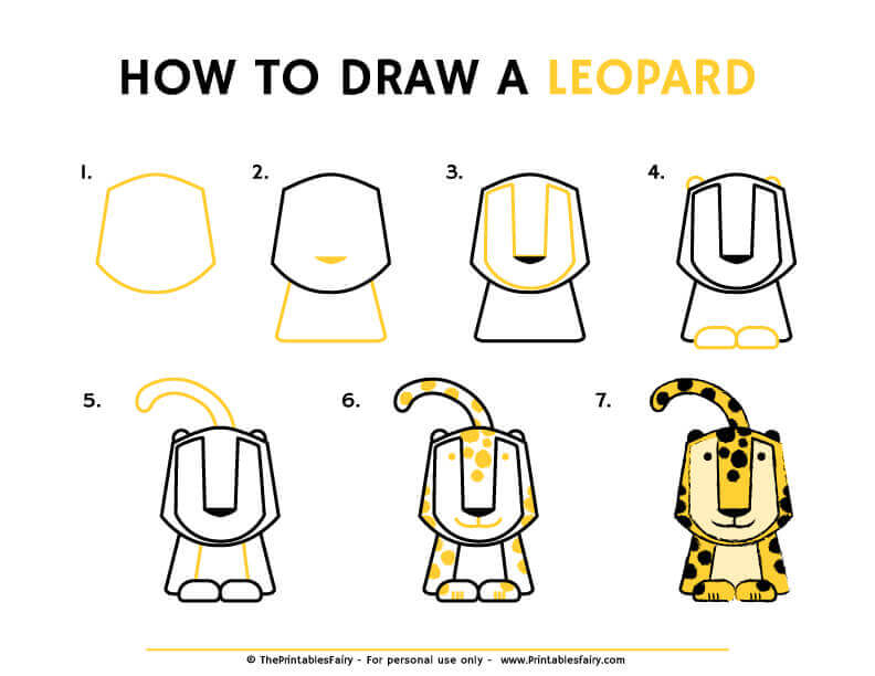 How to draw a leopard instructions