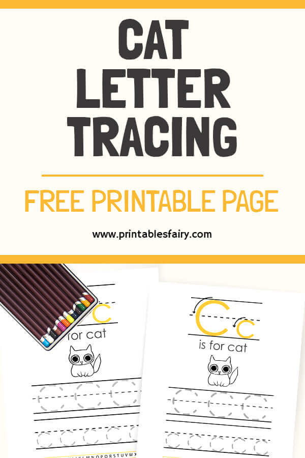 Cat Letter Tracing Printable Page