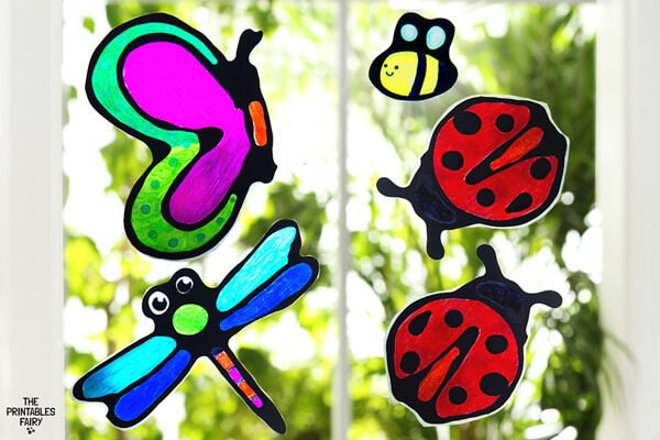 Black Glue Bugs Suncatchers - The Printables Fairy