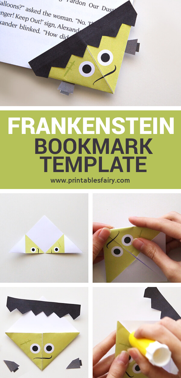 Frankenstein Bookmark with template and instructions