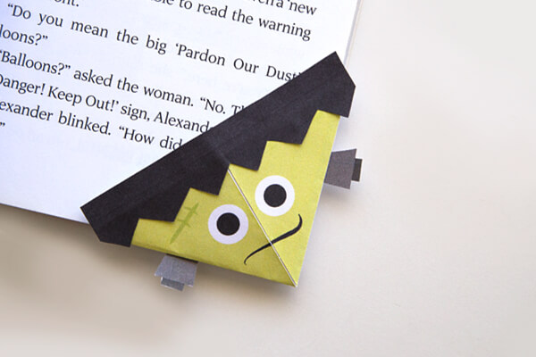 Frankenstein Bookmark Origami Craft