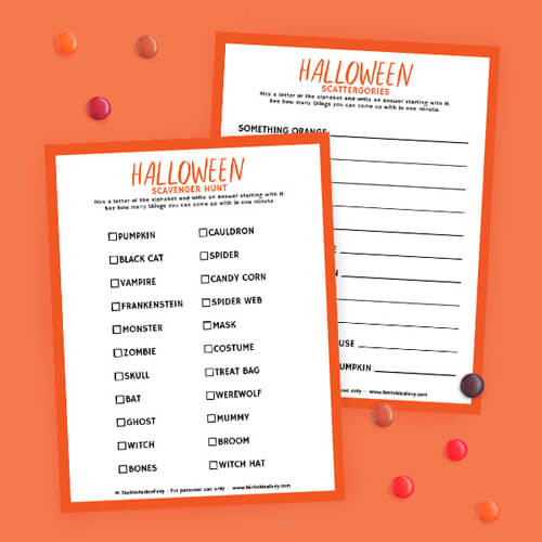 Halloween Scavenger Hunt & Scattergories