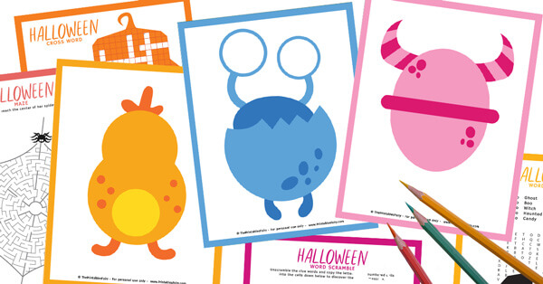 Halloween Activity Set: 3 Playdough mats