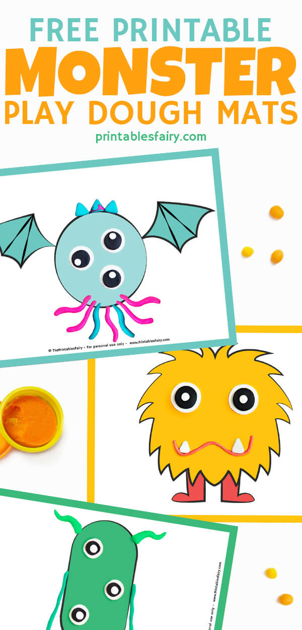 Monster Play Dough Mats (Free Printables) The Printables Fairy
