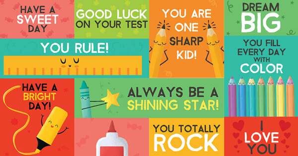 Back to school lunch box notes