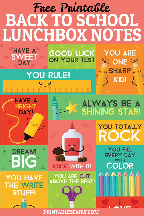 Back to School Lunchbox Notes for Kids
