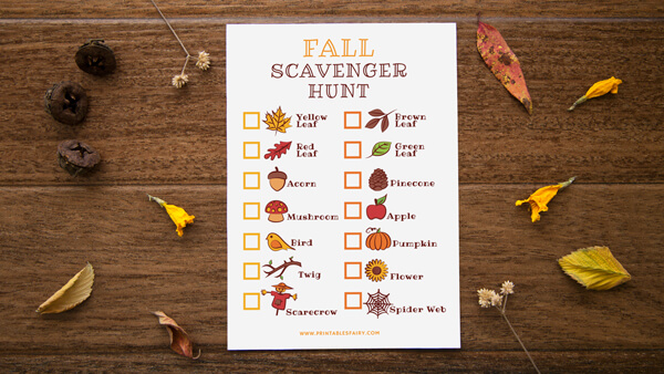 Printable Fall Scavenger Hunt