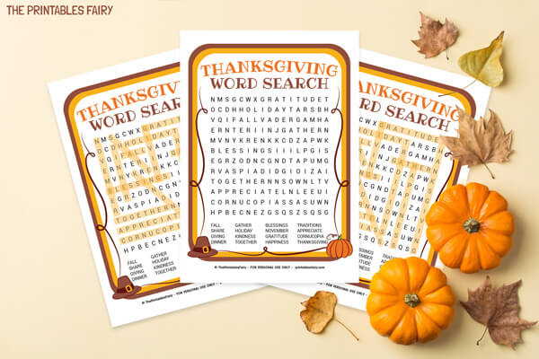 Printable Thanksgiving Word Search