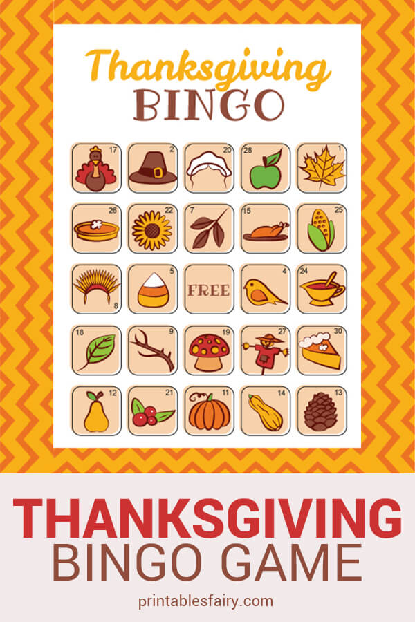 Thanksgiving Bingo Cards