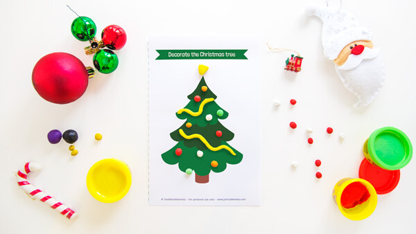 Christmas Tree Play Dough Mat