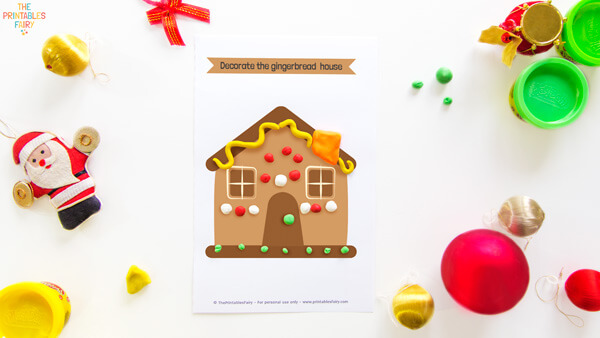 Gingerbread House Play Dough Mat