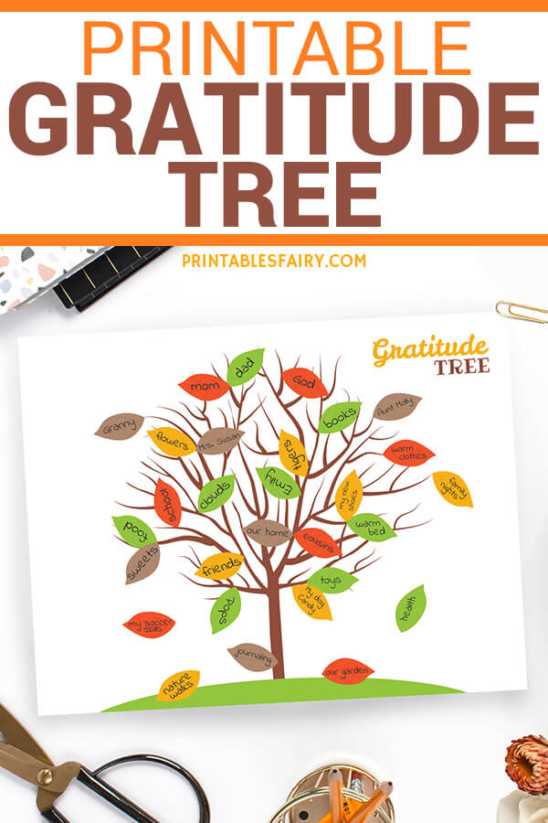 Gratitude Tree Thanksgiving Activity For Kids The Printables Fairy