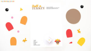 Roll a Turkey: Thanksgiving Game for Kids - The Printables Fairy