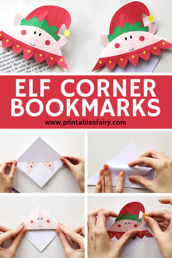 Printable Elf origami bookmark