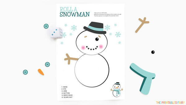 Roll a snowman dice game