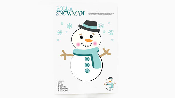 Snowman completed on the game card