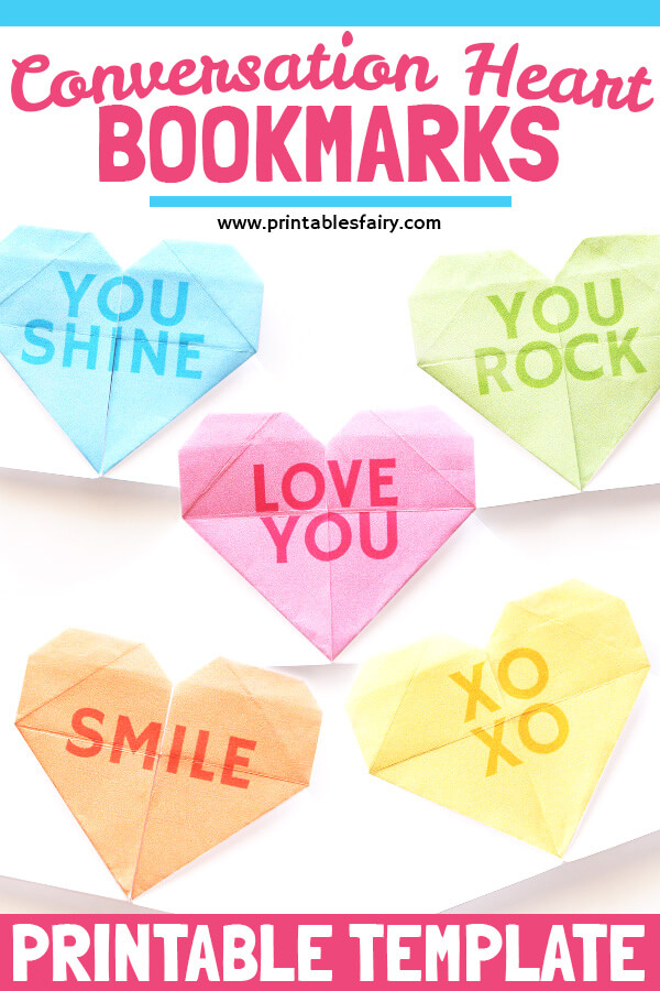 Conversation Hearts Corner Bookmarks