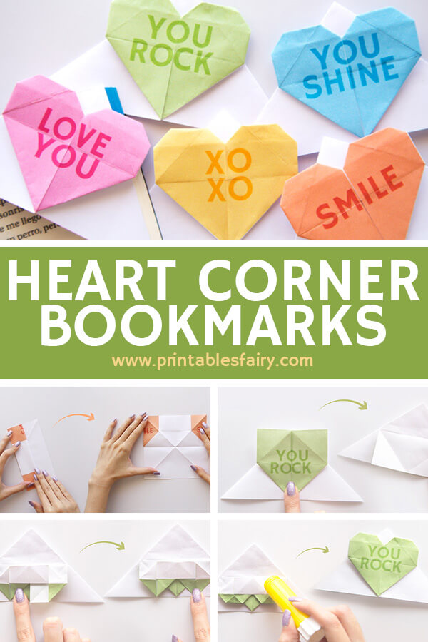 Heart Origami Bookmarks