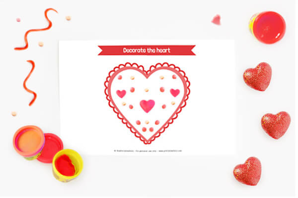 Heart Play Dough Mat