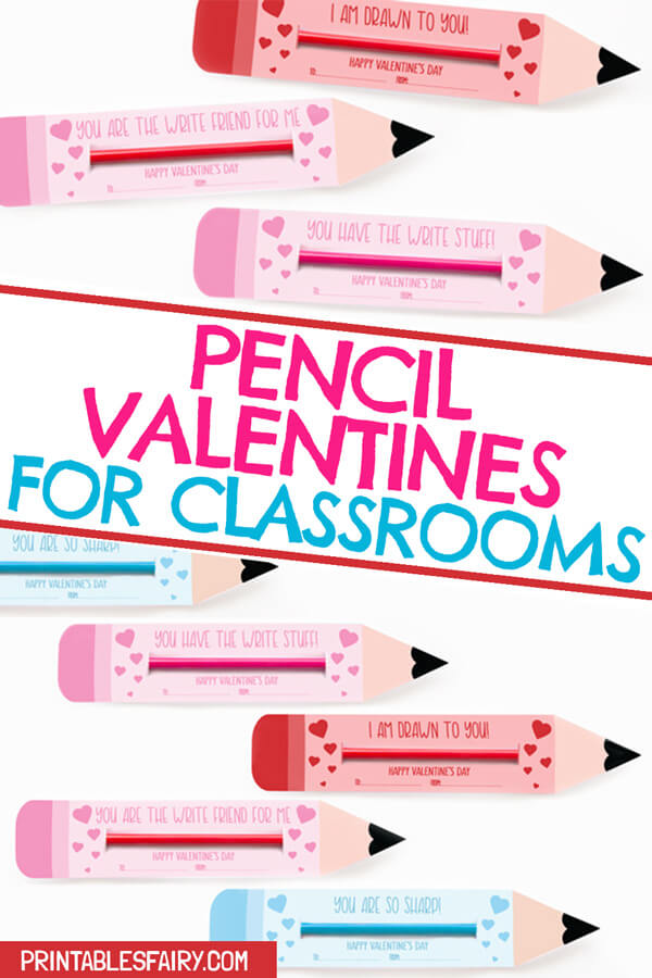 Pencil Valentines for Classrooms