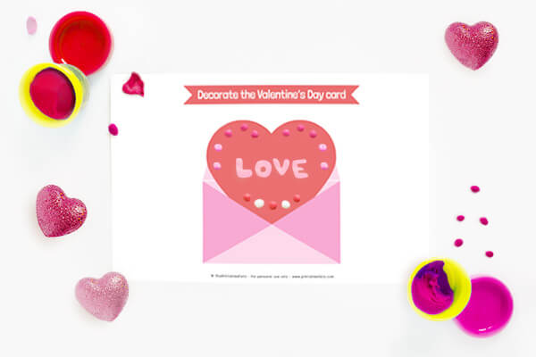 Valentine's Day Card Playdough mat