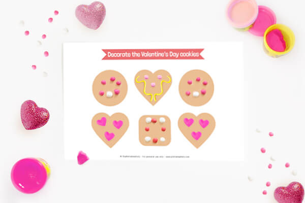 Free Valentines Playdough Printable Mat