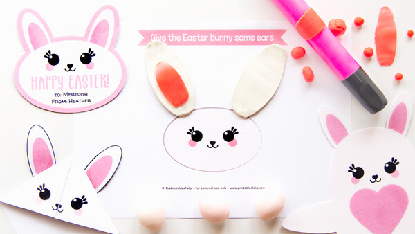 Easter bunny playdough mat