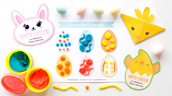 Easter eggs playdough mat