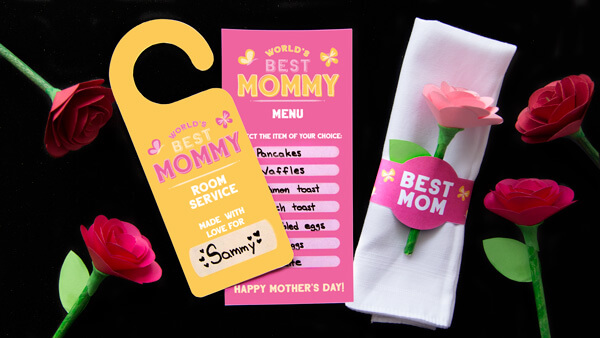 Mother's day door hanger & menu