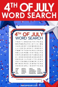 4th of July Word Search (Free Printable) - The Printables Fairy