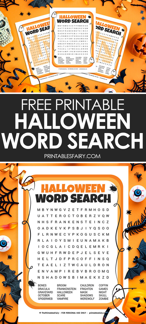 Halloween Word Search Free Printable