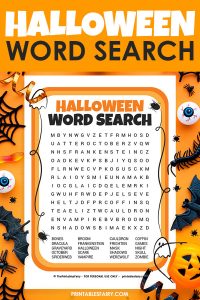 Halloween Word Search {Free Printable!!!} - The Printables Fairy