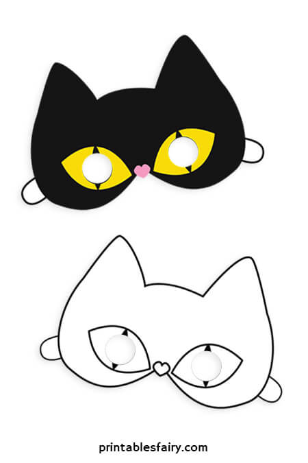 Black cat printable masks