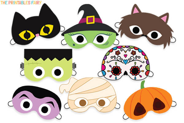 Cat Paper Masks Printable Halloween Costume Craft Activity Coloring