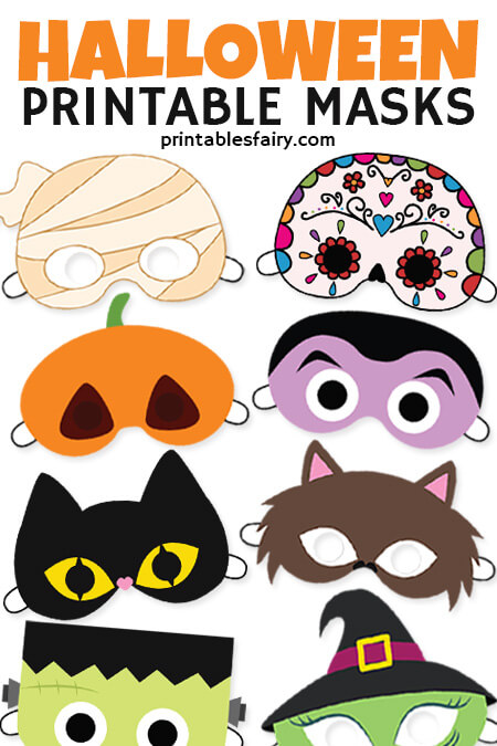 mask template for halloween Printable Halloween Masks for Kids - The Printables Fairy