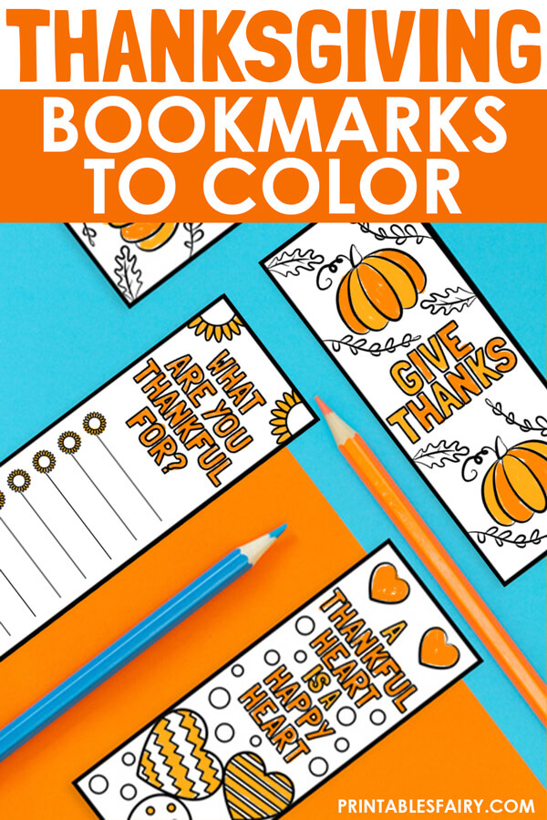 Thanksgiving Bookmarks to Color