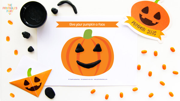 Free Printable Halloween Playdough Mats - Pjs and Paint