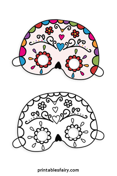 Sugar skull printable masks