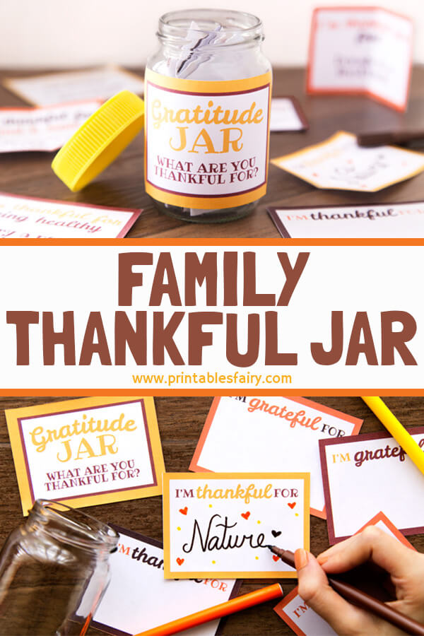 Family Gratitude Jar Printables