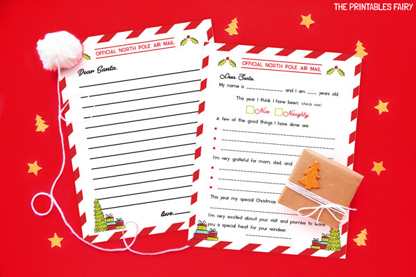 Free Printable Letter To Santa Templates The Printables Fairy