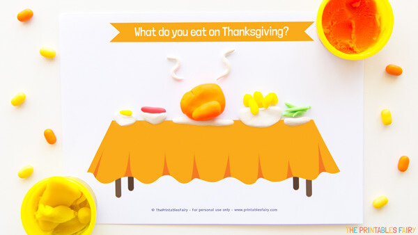 Thanksgiving Meal Playdough Mat
