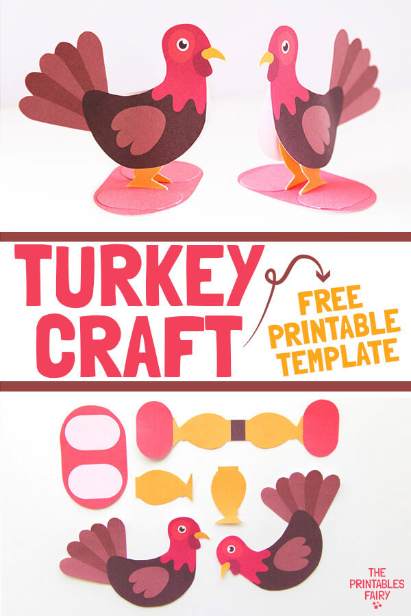 3D Turkey Craft with Template