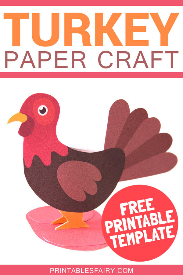 Turkey Paper Craft with Free Printable Template
