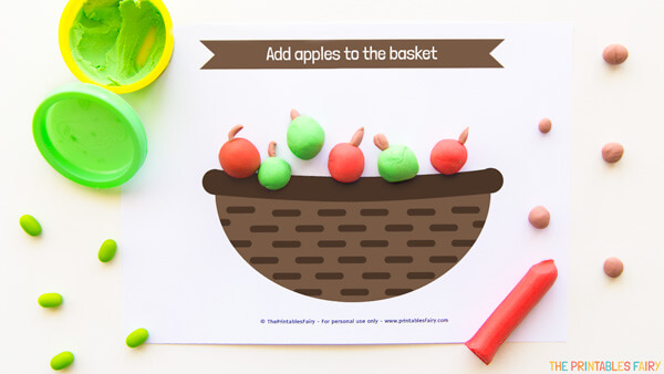 Apples Basket Playdough Mat