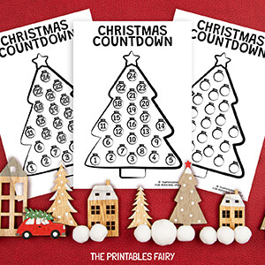 Free Christmas Countdown Coloring Page - The Printables Fairy